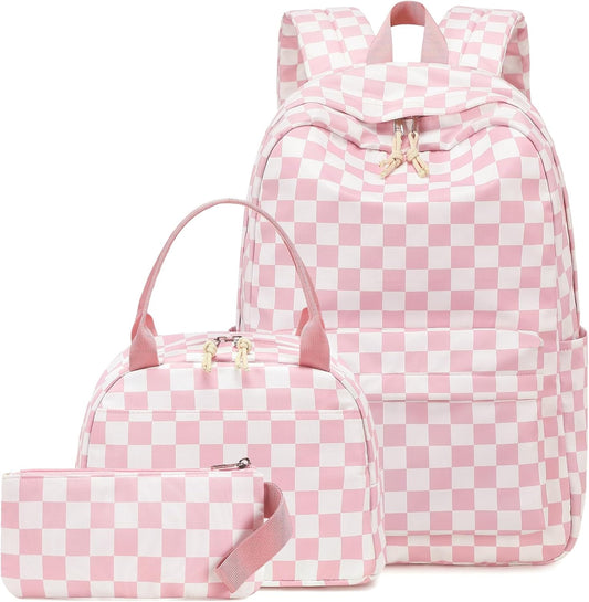 LEDAOU Backpack for Girls School Bag Kids Bookbag Teen Backpack Set Daypack with Lunch Bag and Pencil Case