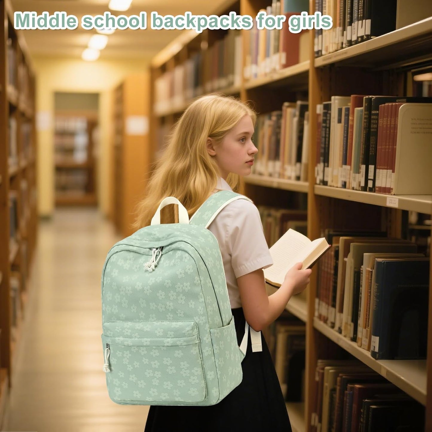 LEDAOU School Backpack Teen Girls Lightweight Bookbag Elementary Middle School Backpacks College Laptop Bag Travel Daypack