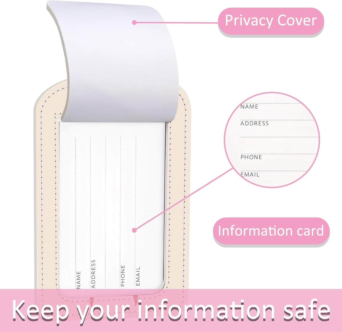 2 Pack Boho Art Luggage Tag for Suitcase,Boho Art PU Leather Suitcase Tags Identifiers with Privacy Name Address Labels and Steel Loop for Women Men Travel