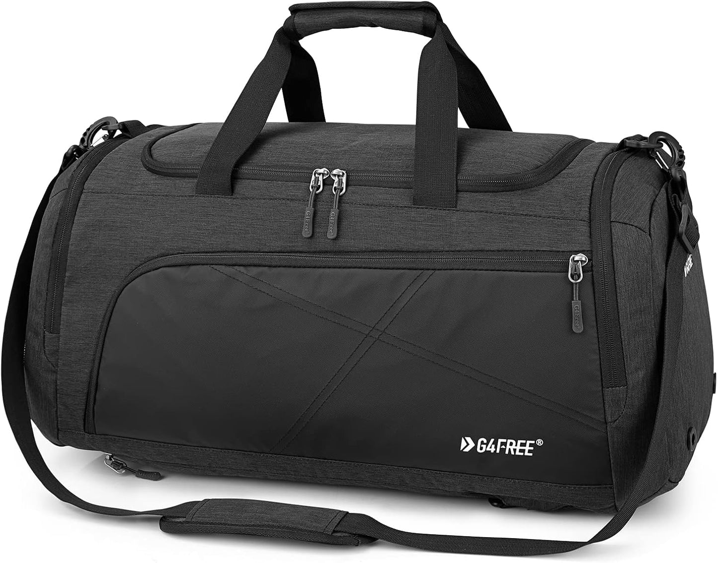G4Free 45L/60L 3-Way Duffle Backpack Gym Bag with Wet Pocket & Shoes Compartment Sports Travel Weekender Overnight Duffel Bag