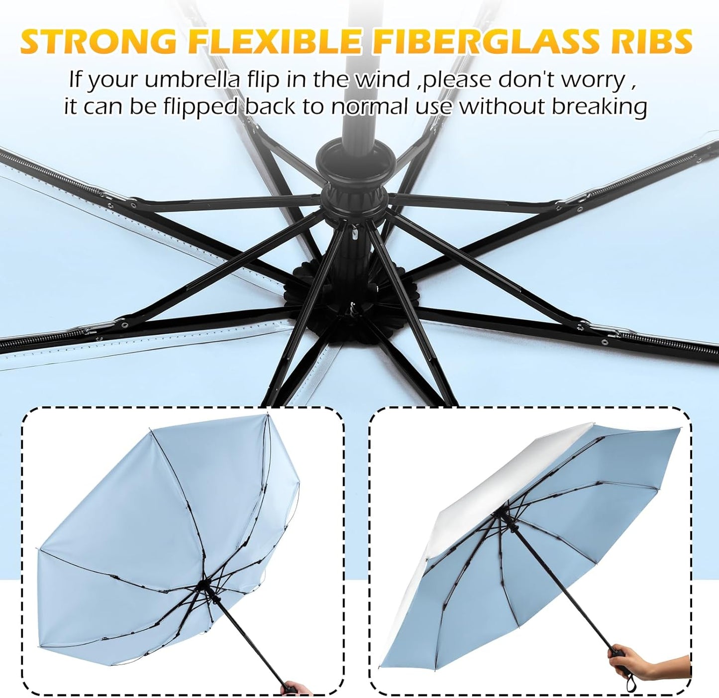 42/46/50inch Compact Umbrella Travel Size Umbrellas for Rain Waterproof And Wind Resistant Auto Open Close UPF 50+ UV Umbrella Sun Umbrellas UV Protection