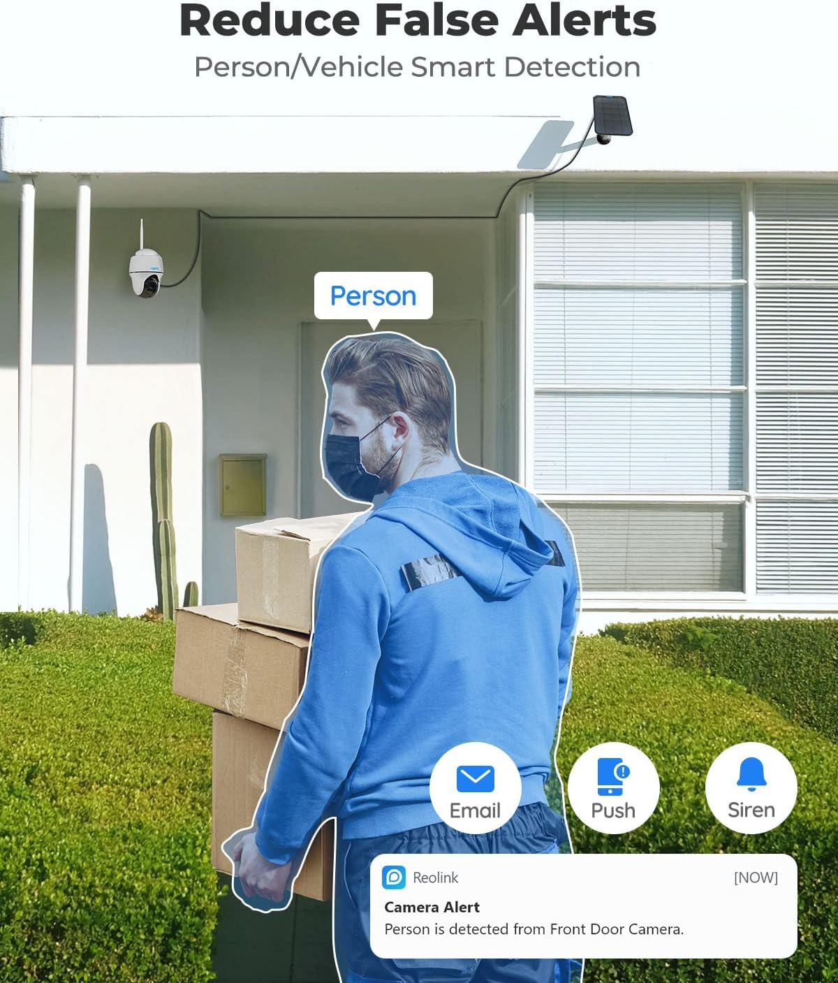 REOLINK Security Camera Wireless Outdoor, Pan Tilt Solar Powered, 5MP 2K+ Color Night Vision, 2.4/5GHz WiFi, Works with Smart Home for Surveillance, Home Hub Compatible, Argus PT + Solar Panel