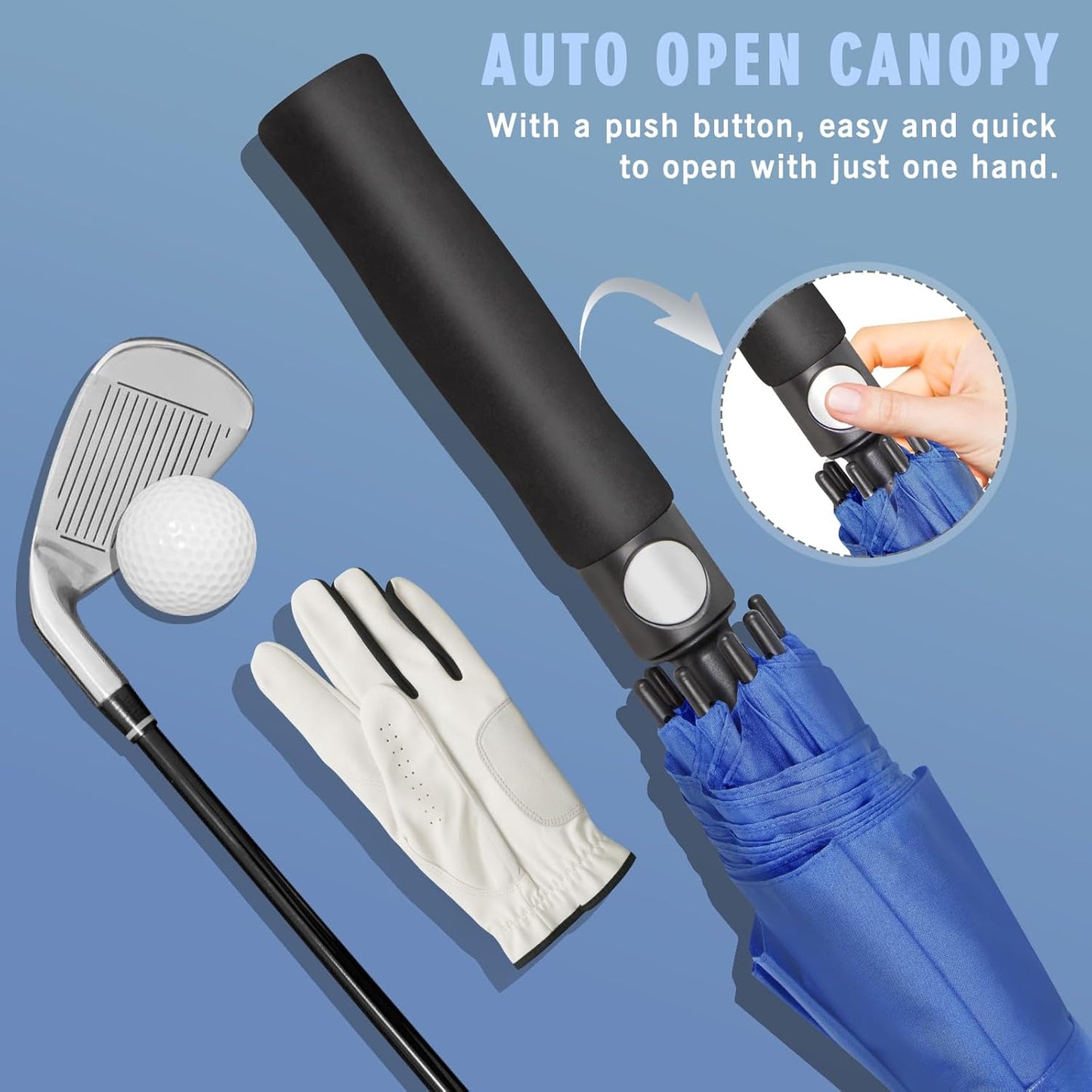 ZOMAKE Golf Umbrella Windproof, Extra Large Oversized Heavy Duty Double Canopy for Rain, Sports Games & Push Cart(51/54/62/68/72Inch)