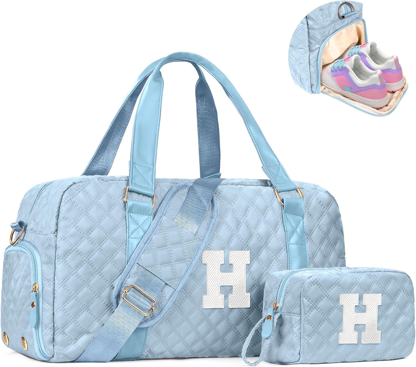 Duffel Bag, Girls Gift Bag Teens, Initial Travel Duffel Bag, Personalized Weekender Bag, Monogram Overnight Bag Gift for Grandmother,Tween Girls Gifts Daughter Gifts Niece Gifts, Mothers Gifts
