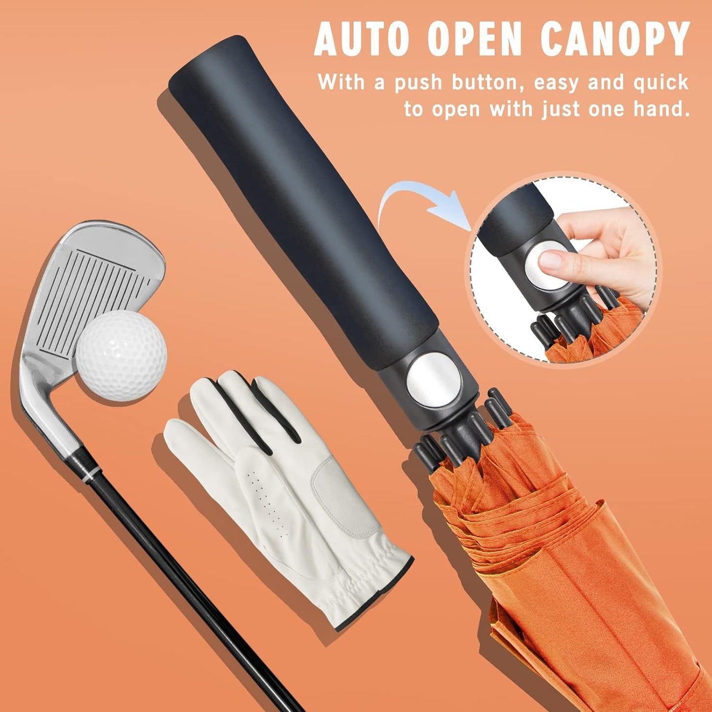 ZOMAKE Golf Umbrella Windproof, Extra Large Oversized Heavy Duty Double Canopy for Rain, Sports Games & Push Cart(51/54/62/68/72Inch)