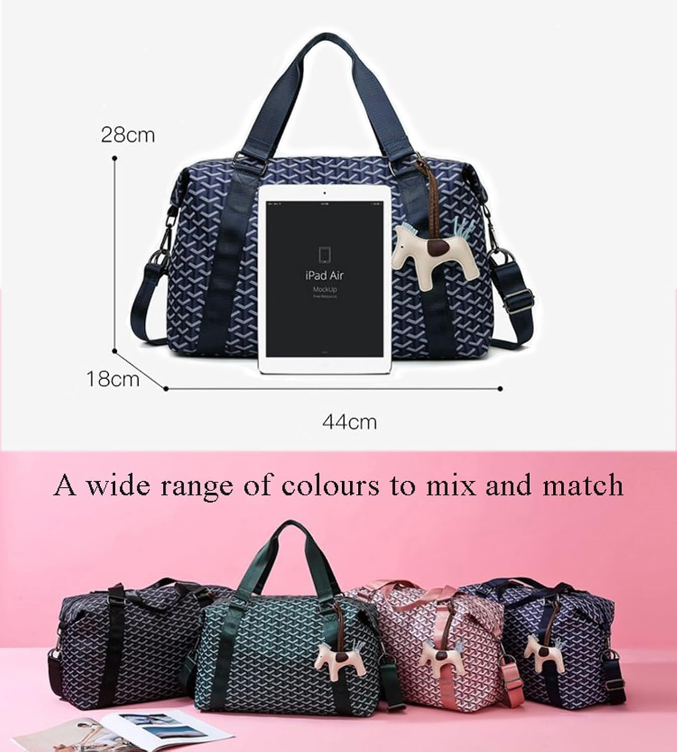 Sports Duffel Bag Travel Bag Weekender Bag Overnight Duffel Bag Gym Bag With Wet Pocket Navy blue