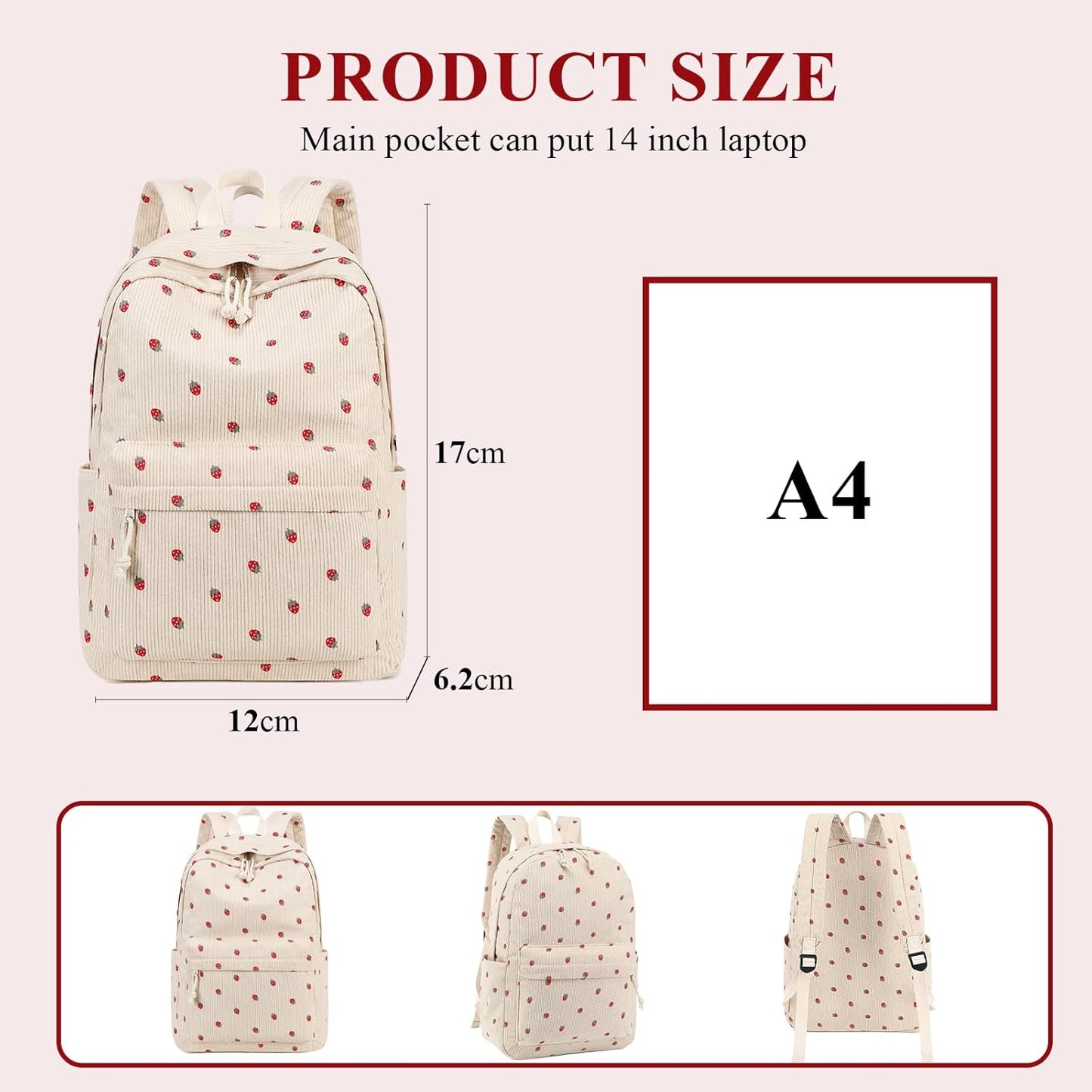 LEDAOU School Backpack Teen Girls Lightweight Bookbag Elementary Middle School Backpacks College Laptop Bag Travel Daypack