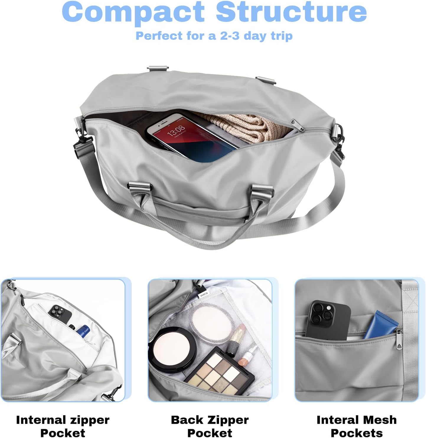 Weekender Duffel Bags for Women， Travel Totes Bag for Airplane Essentials, Overnight Bags for Women with Trolley Sleeve, Large Carry On Hospital Bag for Labor and Delivery, Sport, Gym