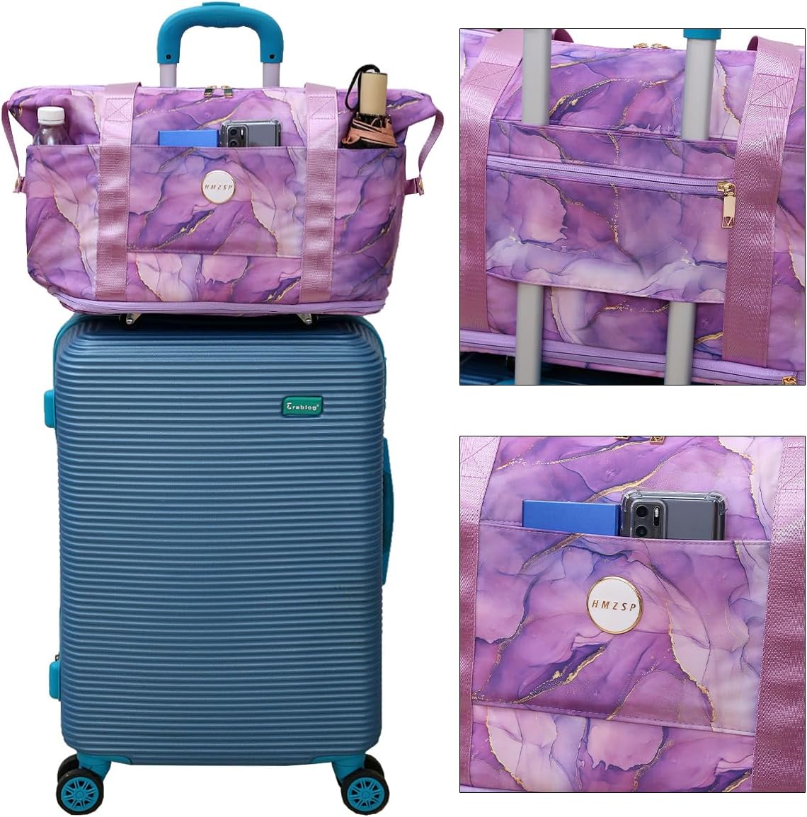 Large Travel Duffel Bag With Wheels Waterproof Lightweight, Sports Tote Gym Bag, Carry on Luggage with Dry&Wet Separation for Gym, Vacation