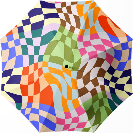 Small Compact Travel Automatic Folding Umbrella for Women, Portable Lightweight, Rain, Wind, UV Sun Shade