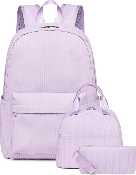 LEDAOU Backpack for Girls School Bag Kids Bookbag Teen Backpack Set Daypack with Lunch Bag and Pencil Case