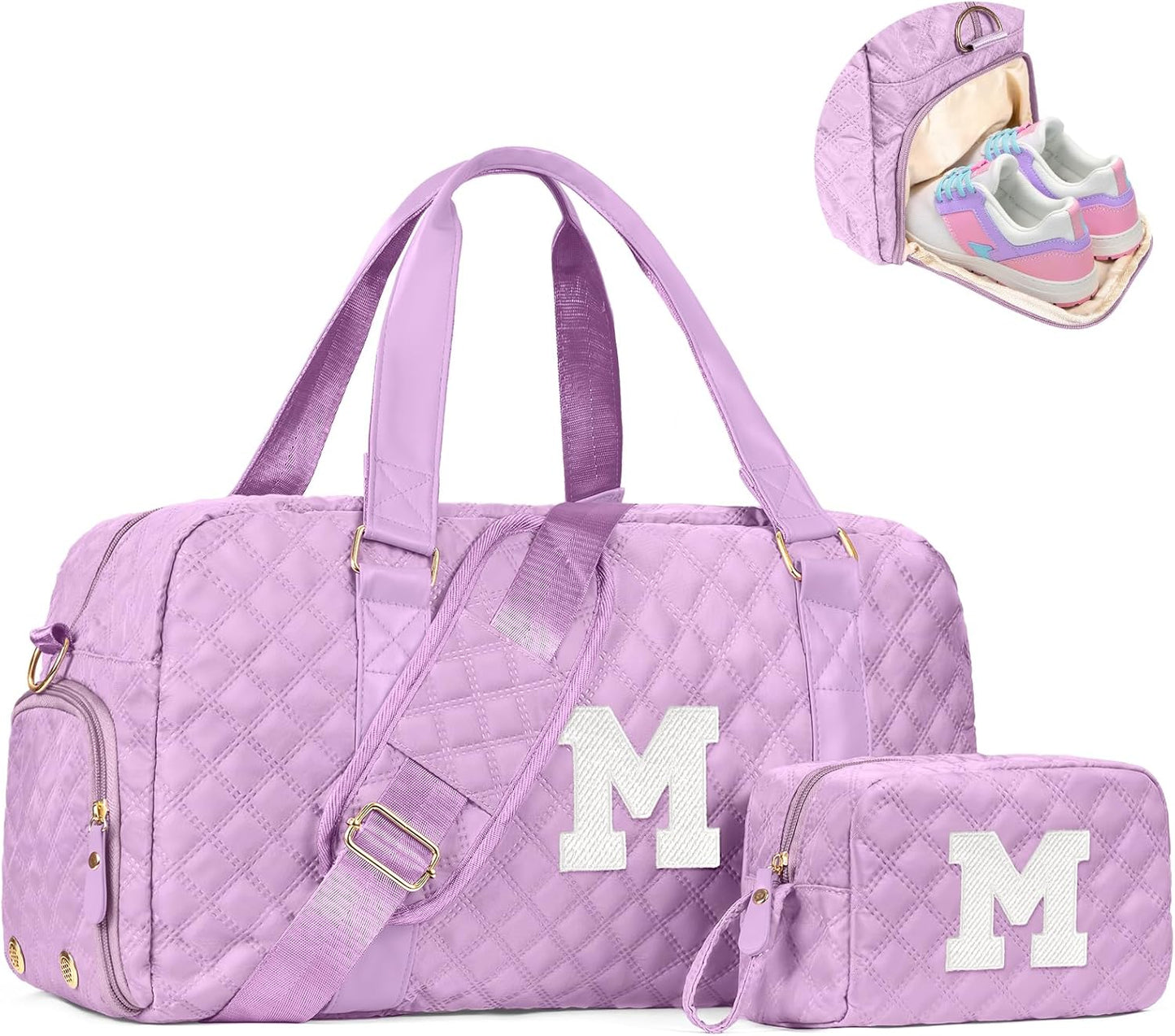 Duffle Bag Women Girls Gift: Letter Carry on bags, Dance Cheer bag Sports for Girl, Kid Gymnastics Bags, Birthday Gifts for Women Girls Kids Teens Mom Teacher