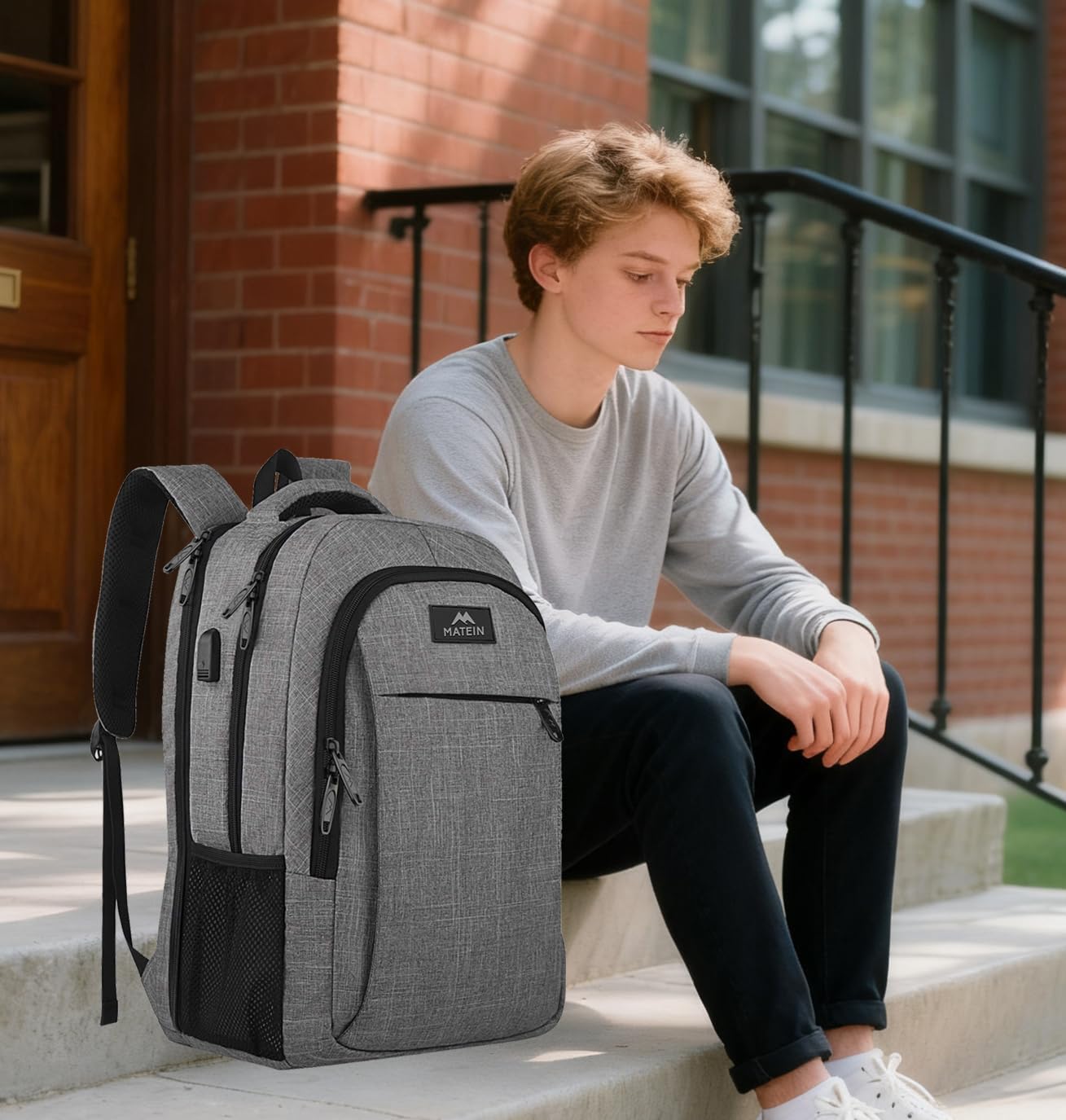 17 Inch Laptop Backpack, MATEIN TSA Large Backpack for Travel and Business with USB Charger Port, Water Resistant Big Flight Approved Weekender Carry-On Backpack with Luggage Sleeve for Women and Men