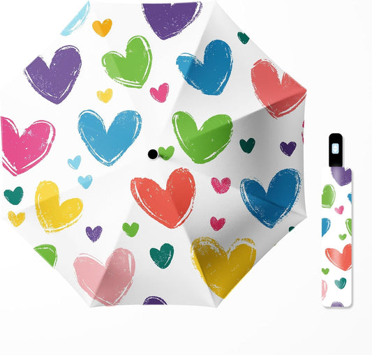 Small Travel Folding Umbrella for Girl, Portable, UV, SunShade, Compact, Automatic, Rain & Wind