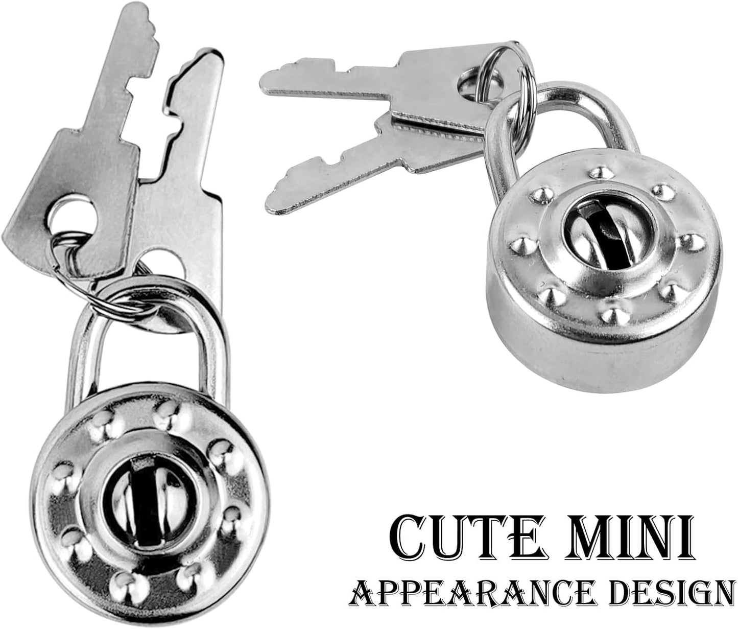 10 Pack Mini Diary Padlock, Small Locks with Keys, Tiny Luggage Locks for Travel, Journal, Jewelry, Backpack, Boxes (Circle, 10)