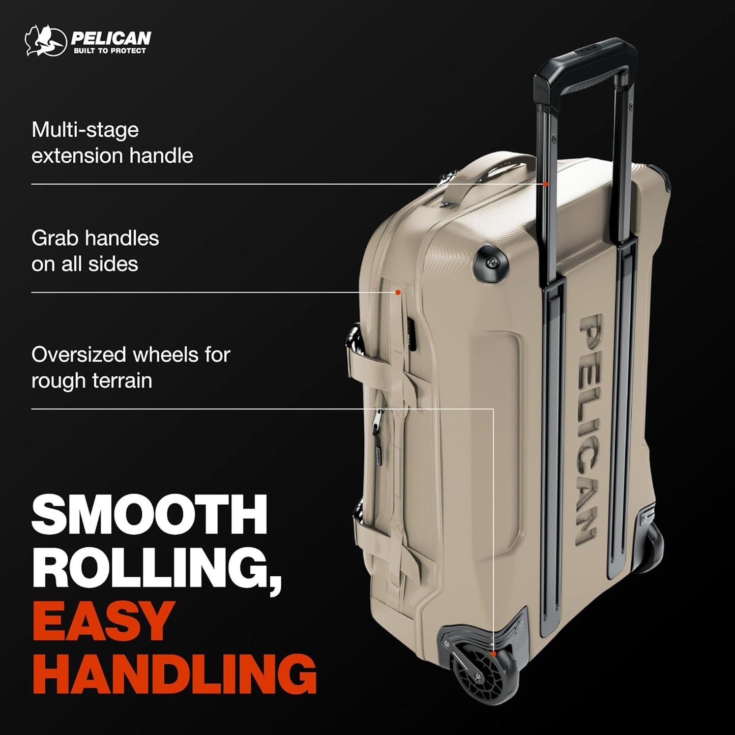 Pelican Aegis Luggage - Carry On Duffel Bag with Wheels - 22 Inch Carry On Bag - Airline Approved (Sand)