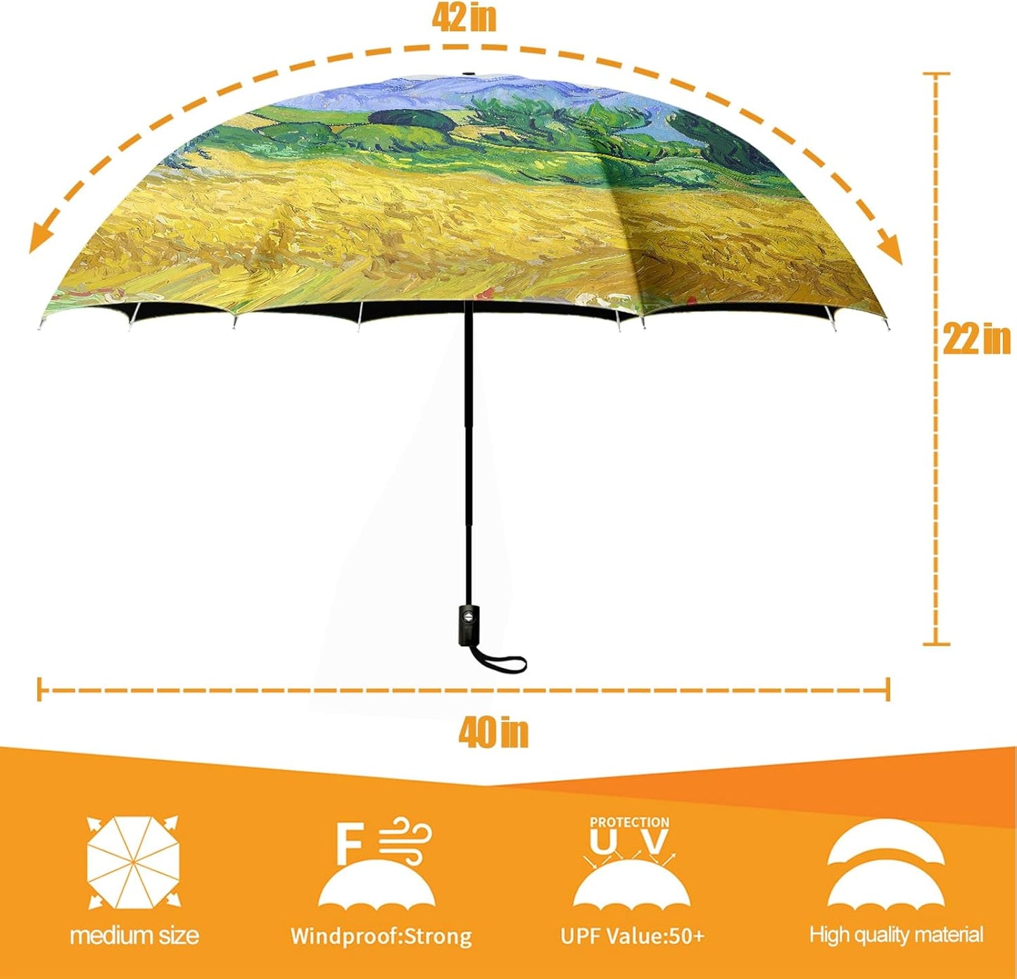 Small Compact Travel Automatic Folding Umbrella for Women, Portable Lightweight, Rain, Wind, UV Sun Shade