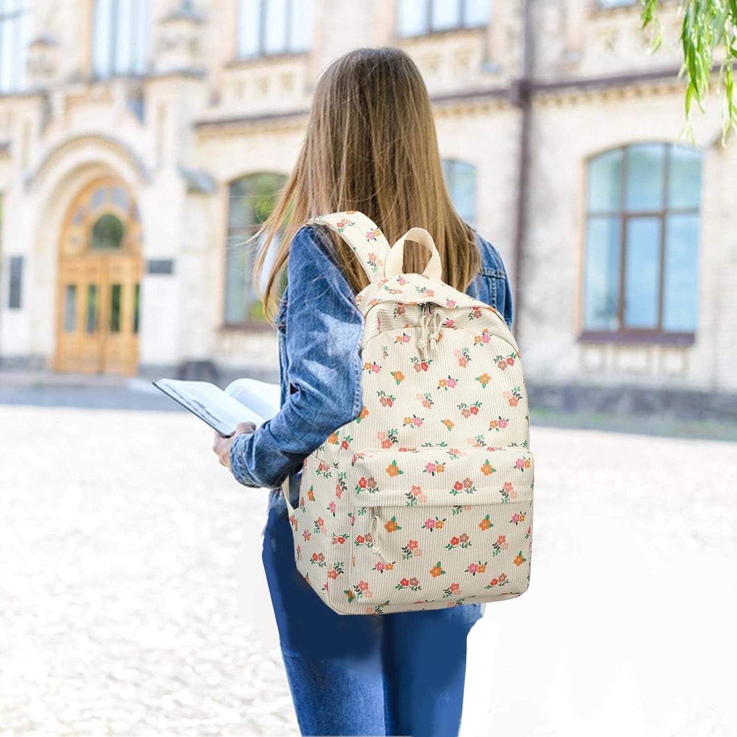 LEDAOU School Backpack Teen Girls Lightweight Bookbag Elementary Middle School Backpacks College Laptop Bag Travel Daypack