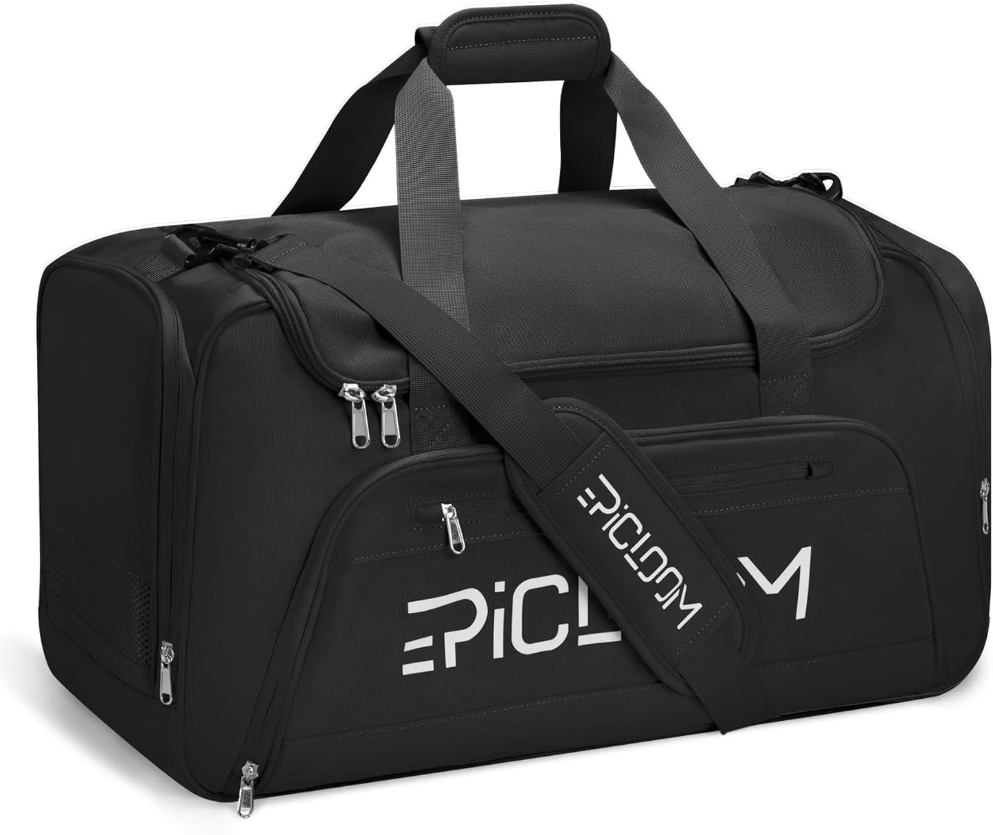 Gym Bag for Men Women, 46L Travel duffel Bag with Shoes Compartment, Weekender Overnight Bag with Wet Pocket, Carry On Bag for Workout Football