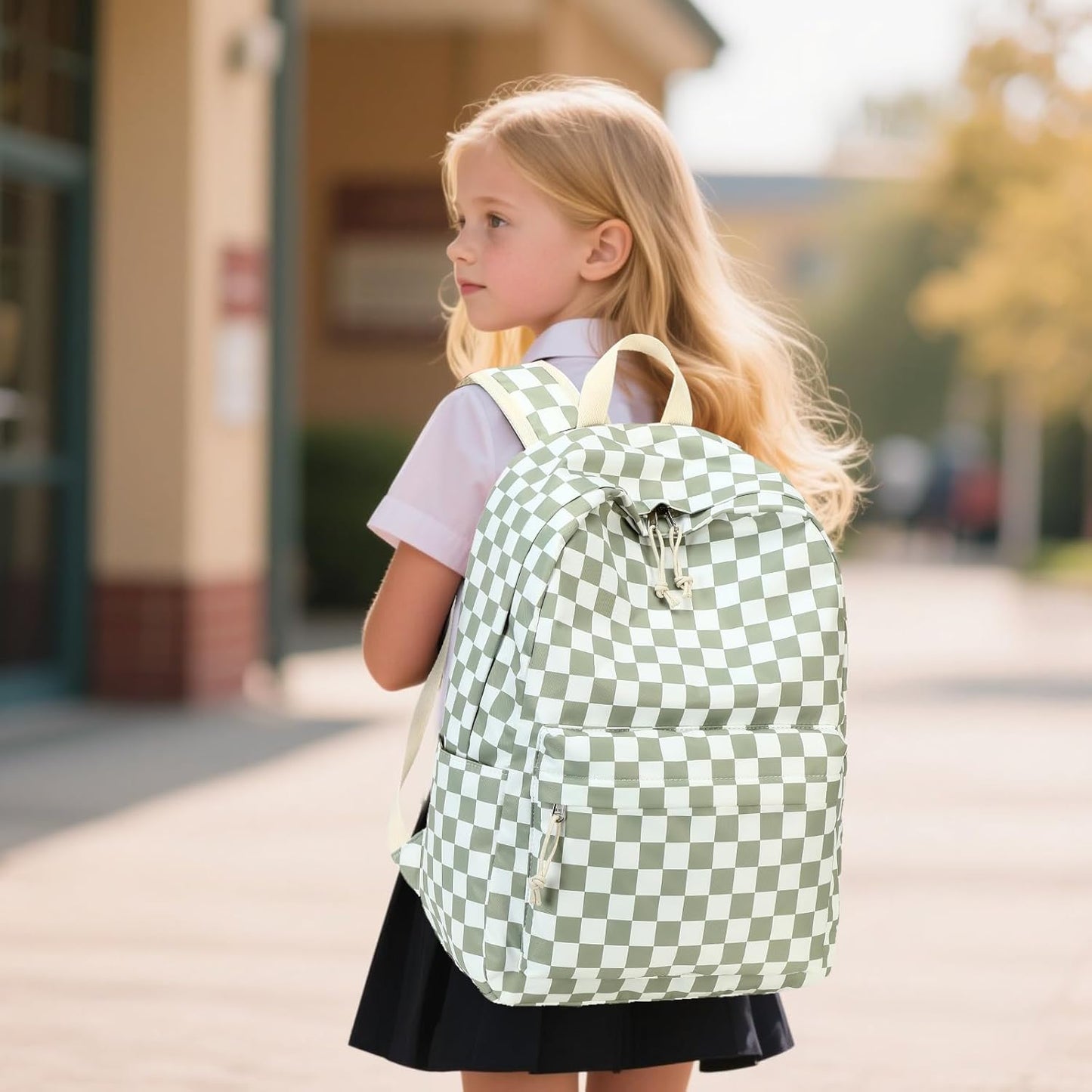 LEDAOU Backpack for Girls School Bag Kids Bookbag Teen Backpack Set Daypack with Lunch Bag and Pencil Case