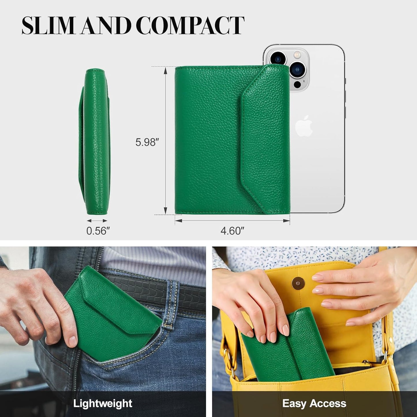 Leather Passport Holder for Travel,Rfid Passport Holder Protect Your Card Security,Passport Book Holder for Women,Travel Wallet with Cards & Pen Slots,Boarding Pass,Zipper Cash Pocket(Green)