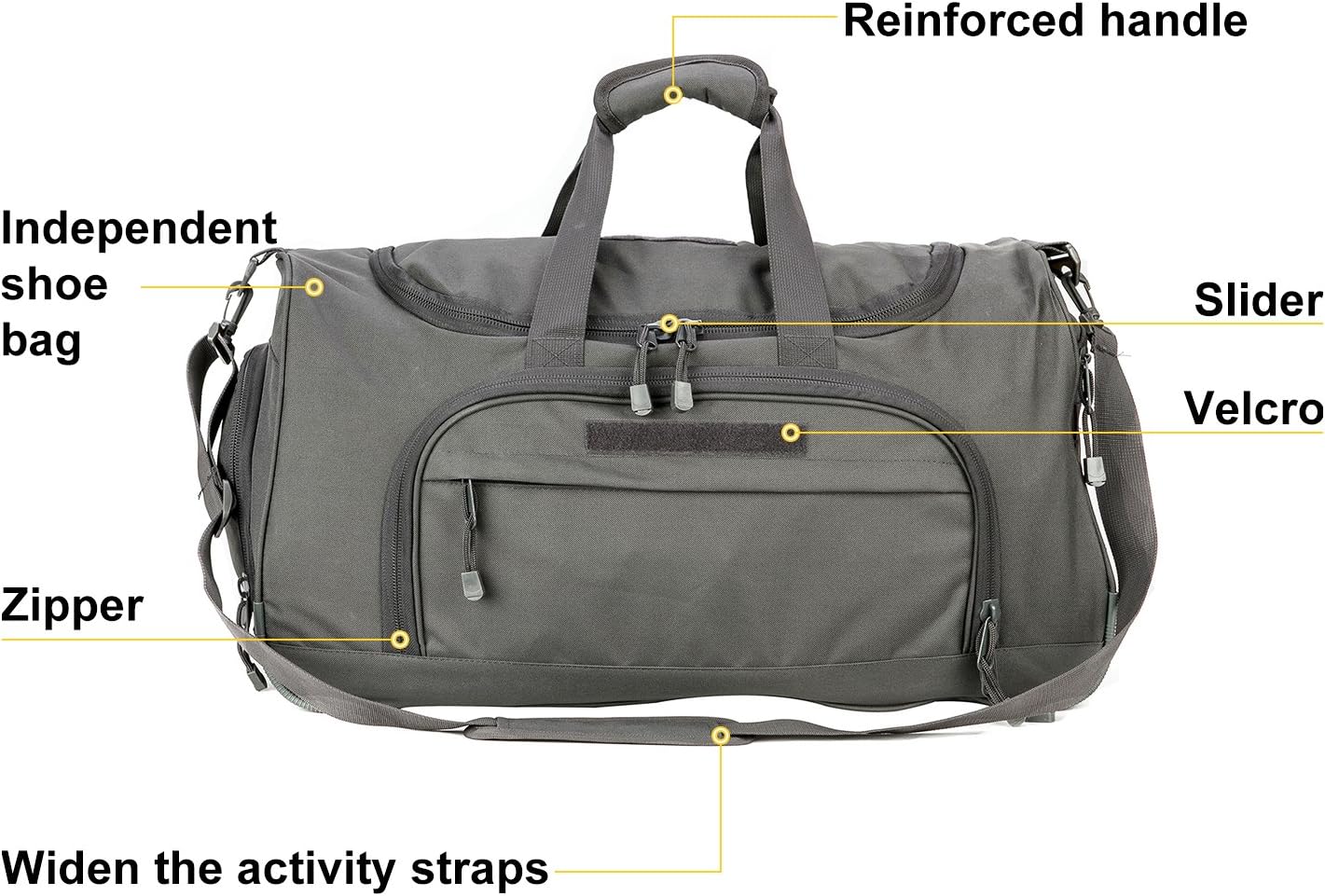 Gym Bag Duffle Bags for Men Women with Shoes Compartment Sport Weekend Travel Overnight Carry On Bag for Tactical Military Travel Work Out Bags (2.0 Grey)