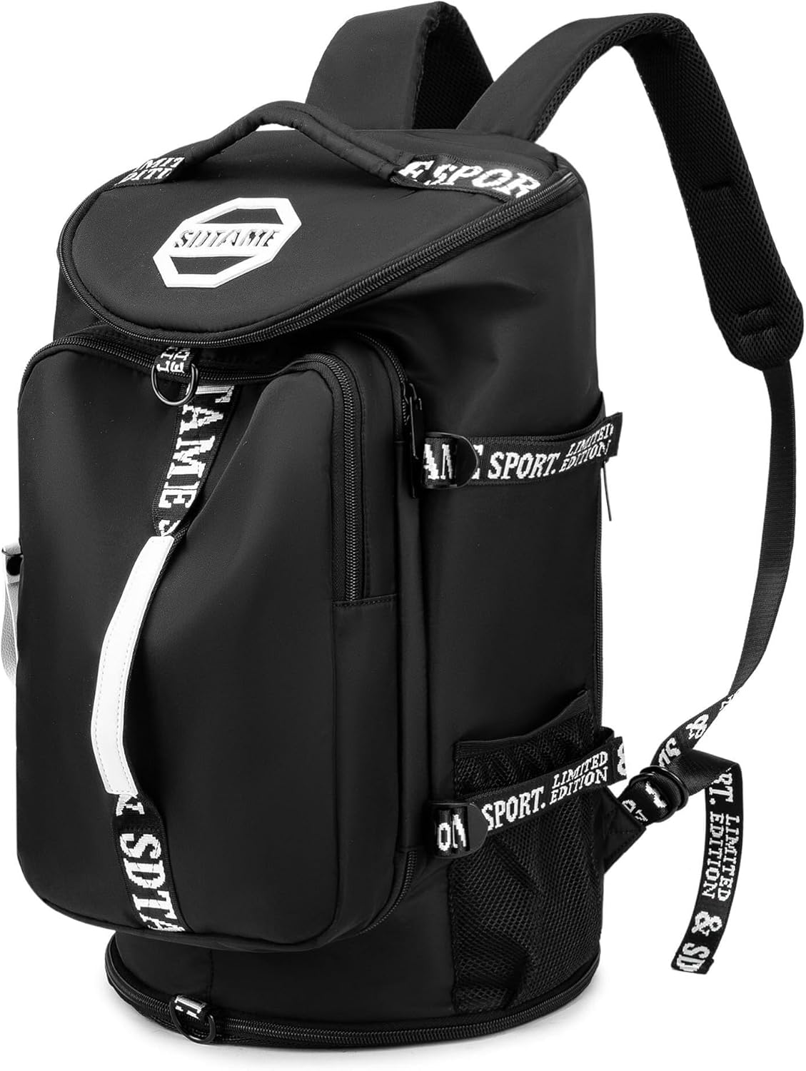 Gym Duffle Bag Backpack with Shoe Compartment,4 ways Travel Backpack for Women and Men,Multi-Functional Weekender bag with Waterproof Layer&Laptop Compartment for Fitness, Travel,Camping