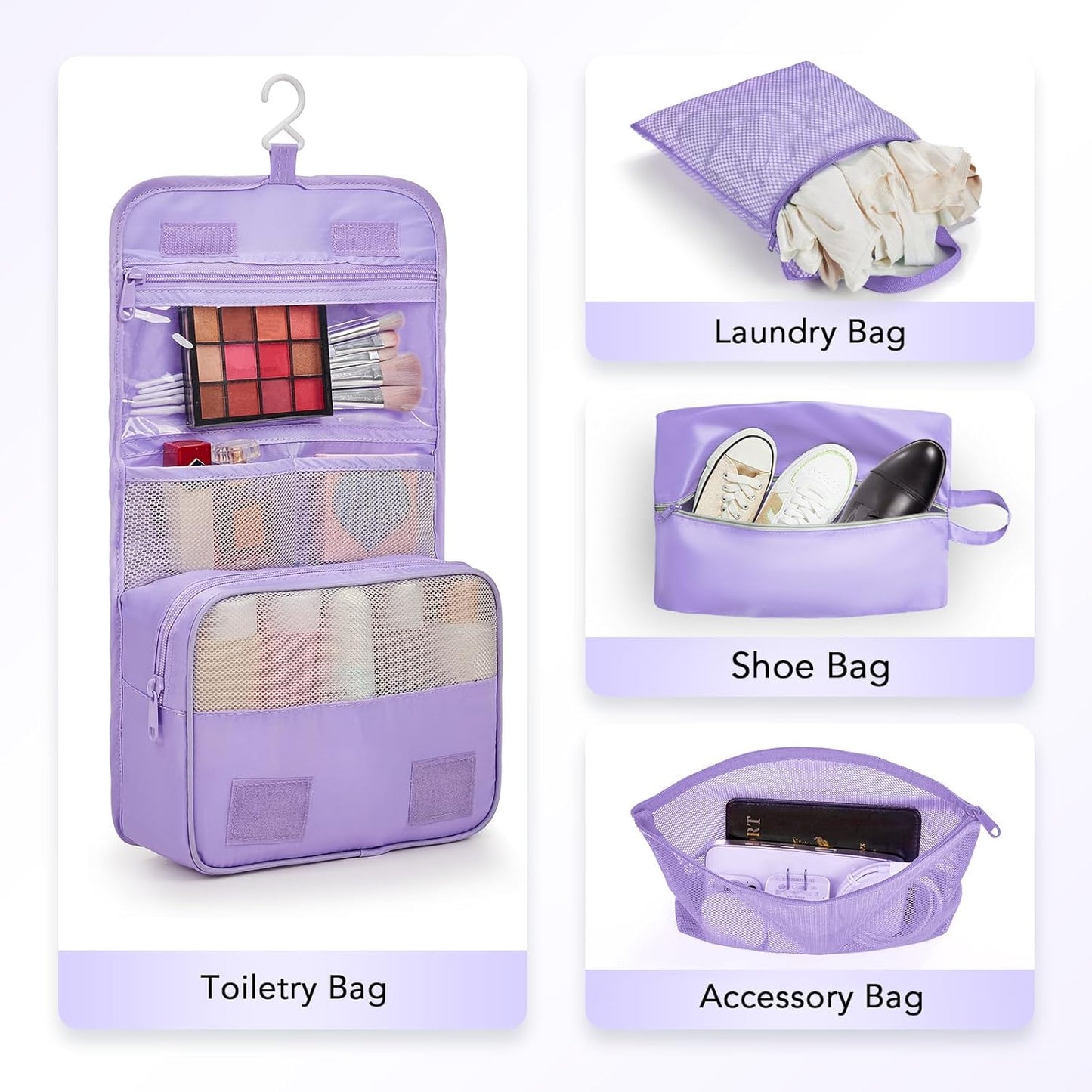 10 Set Compression Packing Cubes for Travel Essentials,Compressible Expandable Packing Cubes for Suitcase,OlarHike Luggage Organizer Bags for Travel,Handy Helper for Organizing Clothes(Light Purple)