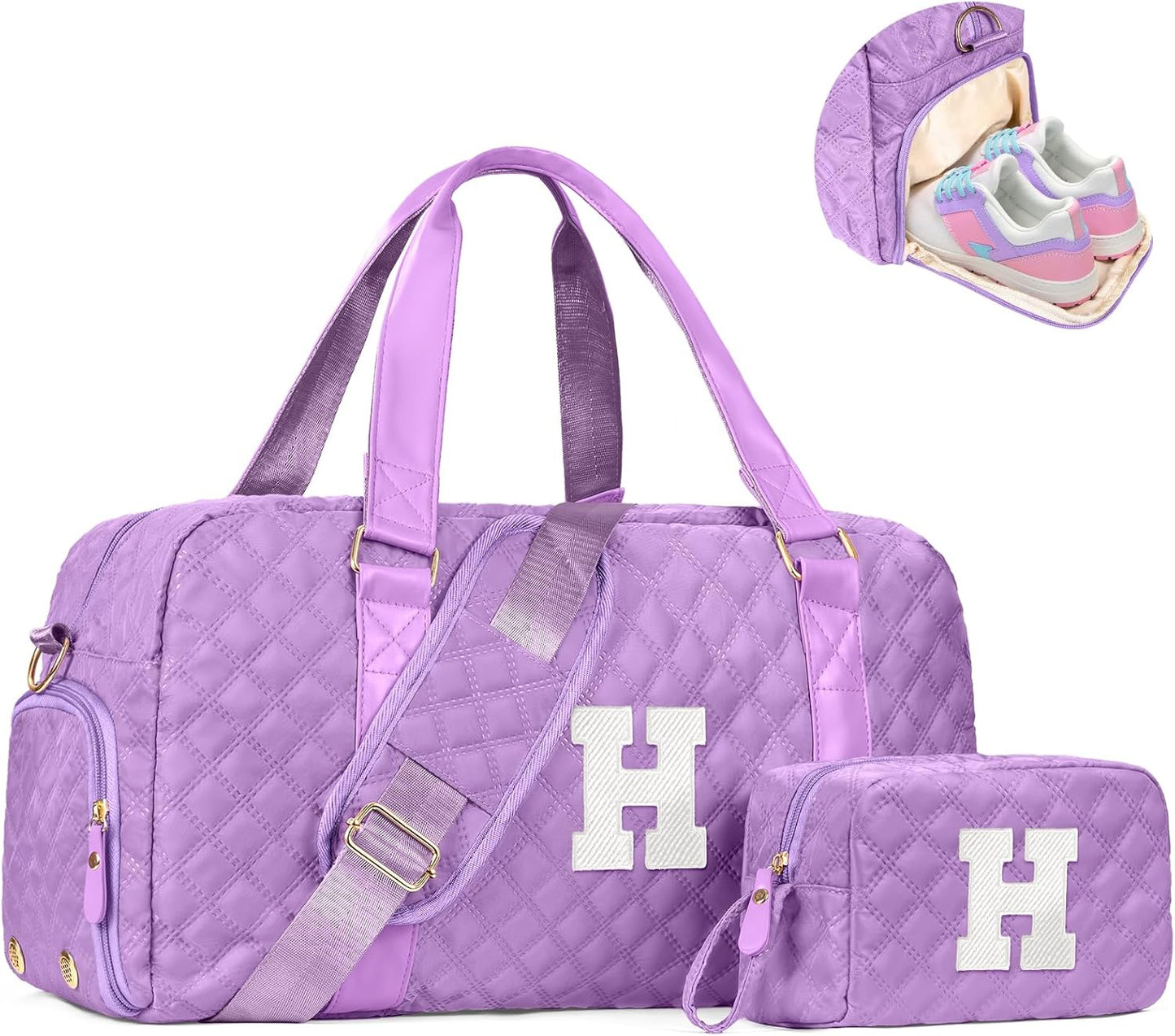 Duffel Bag, Girls Gift Bag Teens, Initial Travel Duffel Bag, Personalized Weekender Bag, Monogram Overnight Bag Gift for Grandmother,Tween Girls Gifts Daughter Gifts Niece Gifts, Mothers Gifts