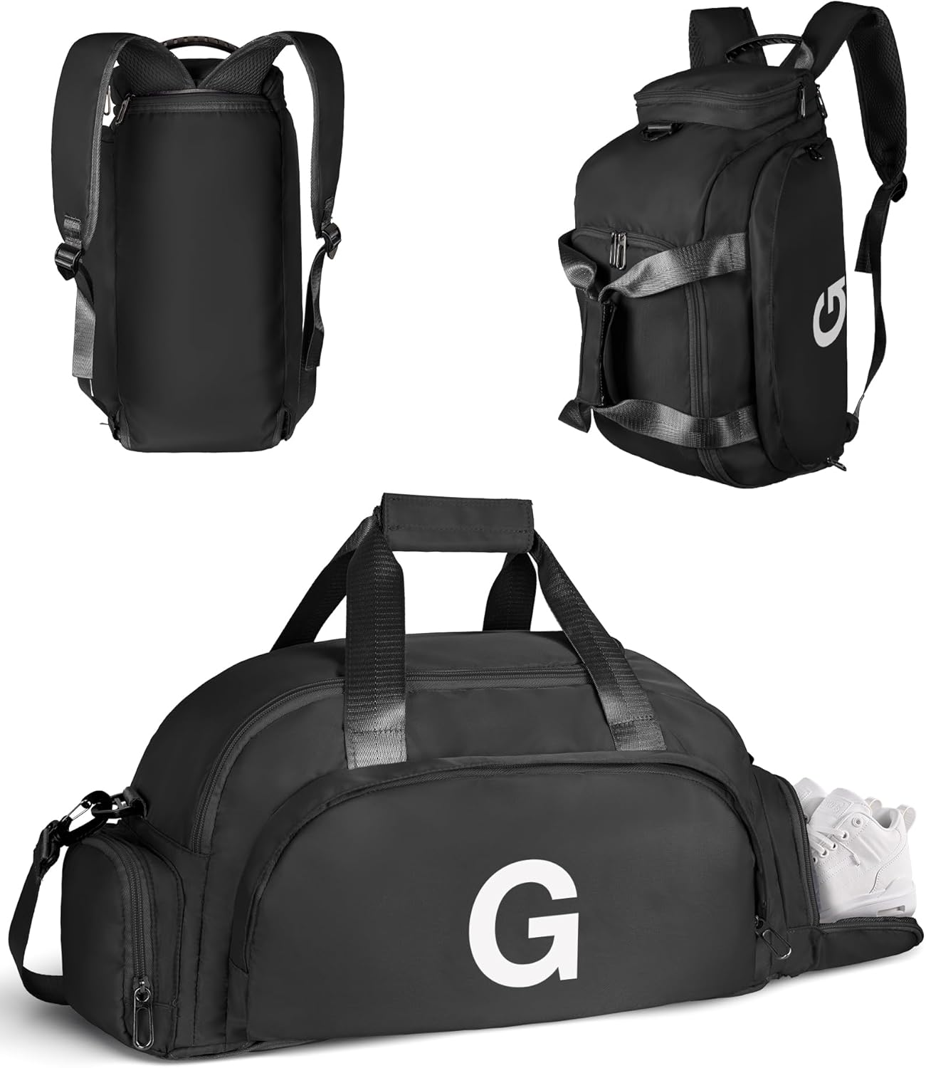 4 Year Old Boy Birthday Gifts, Initial Gym Bags with Shoe Compartment, Dance Bag for Girls, Monogram Kid Overnight Bags, Travel Duffel-Perfect for Basketball Soccer Sport (Letter G)