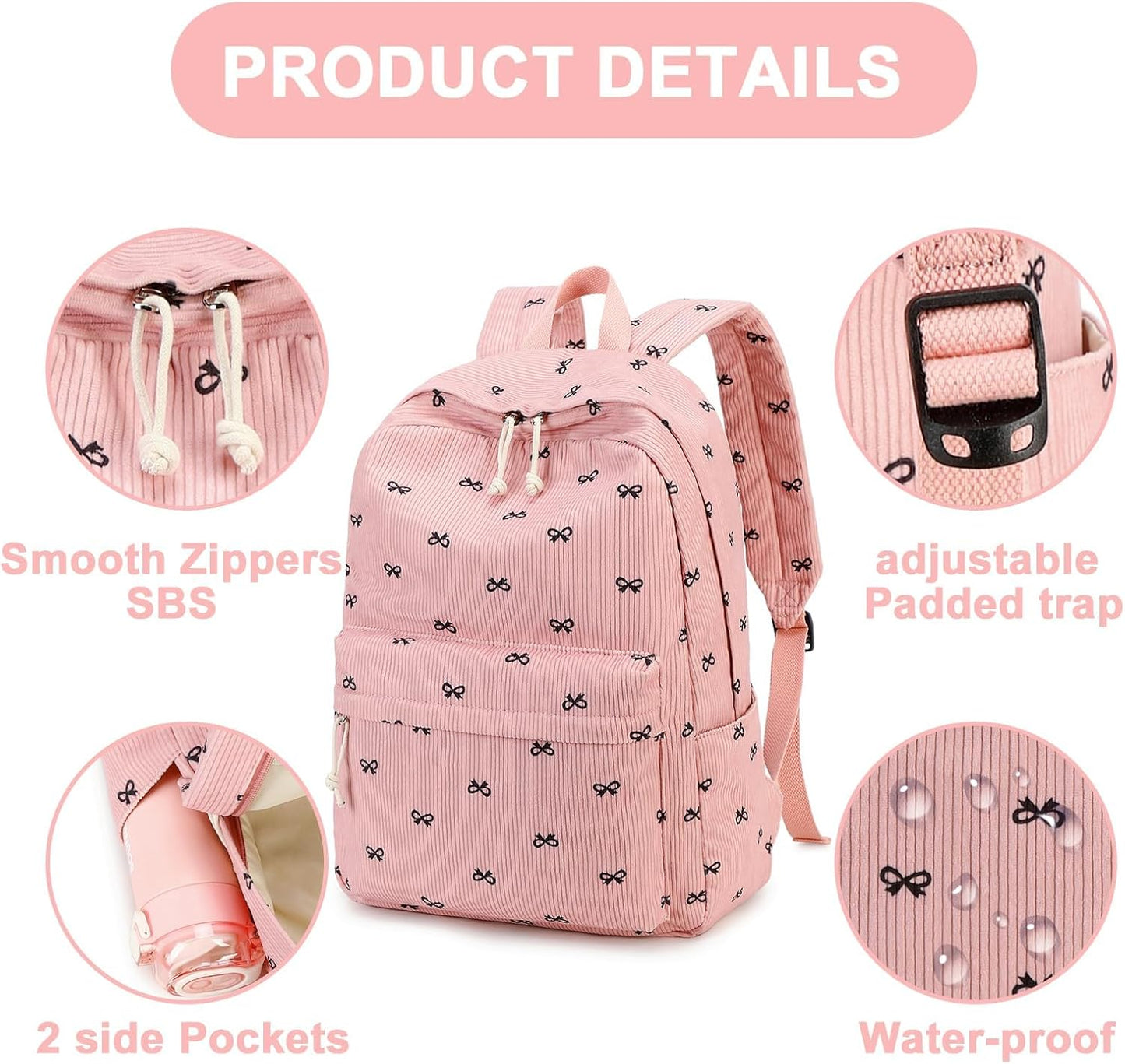 LEDAOU School Backpack Teen Girls Lightweight Bookbag Elementary Middle School Backpacks College Laptop Bag Travel Daypack