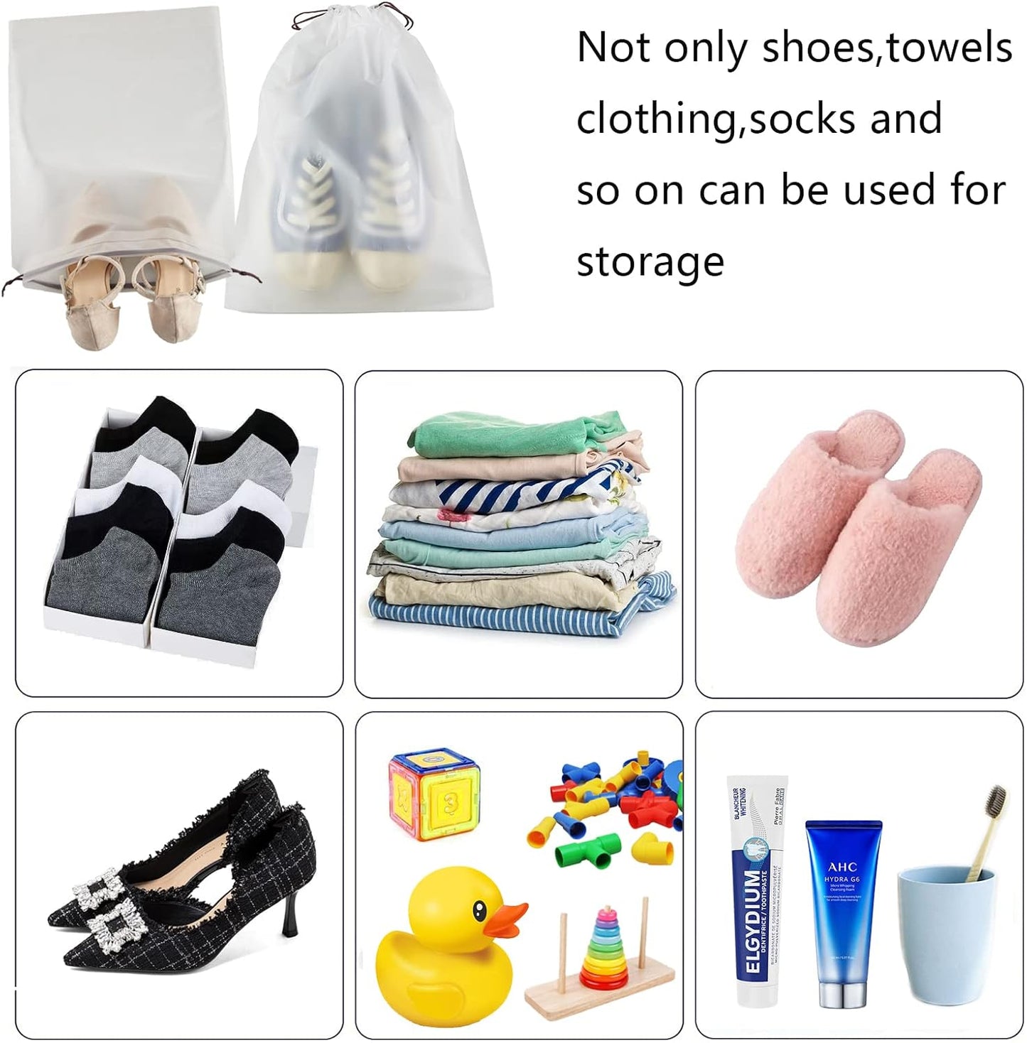 100 Pcs clear Shoe Bags for Travel,11.8“ x 15.7”,Drawstring Travel Shoe Bags for Packing，Waterproof Dustproof Portable Travel Shoe Storage Bag for Men and Women