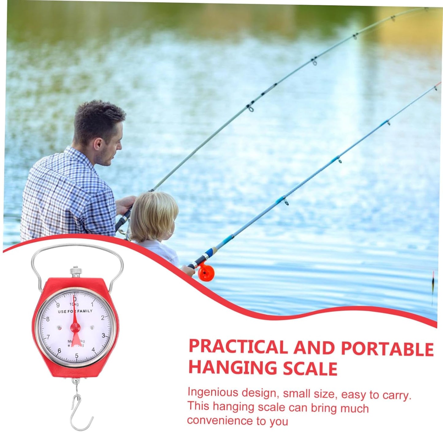 10kg Portable Luggage Scale Heavy Duty Analog Weighing Scale for Fish Travel Suitcase