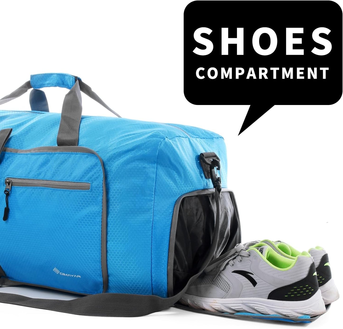 Felipe Varela Duffle Bag with Shoes Compartment and Adjustable Strap,Foldable Travel Duffel Bags for Men Women,Waterproof Duffel Bags