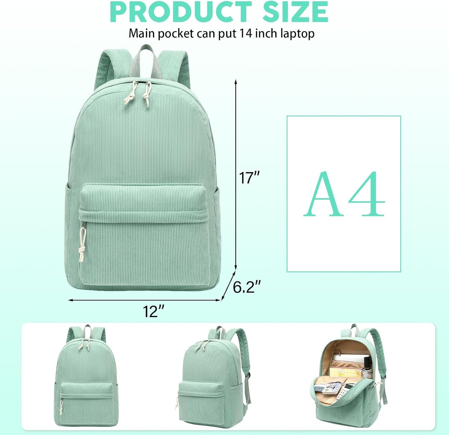 LEDAOU School Backpack Teen Girls Lightweight Bookbag Elementary Middle School Backpacks College Laptop Bag Travel Daypack