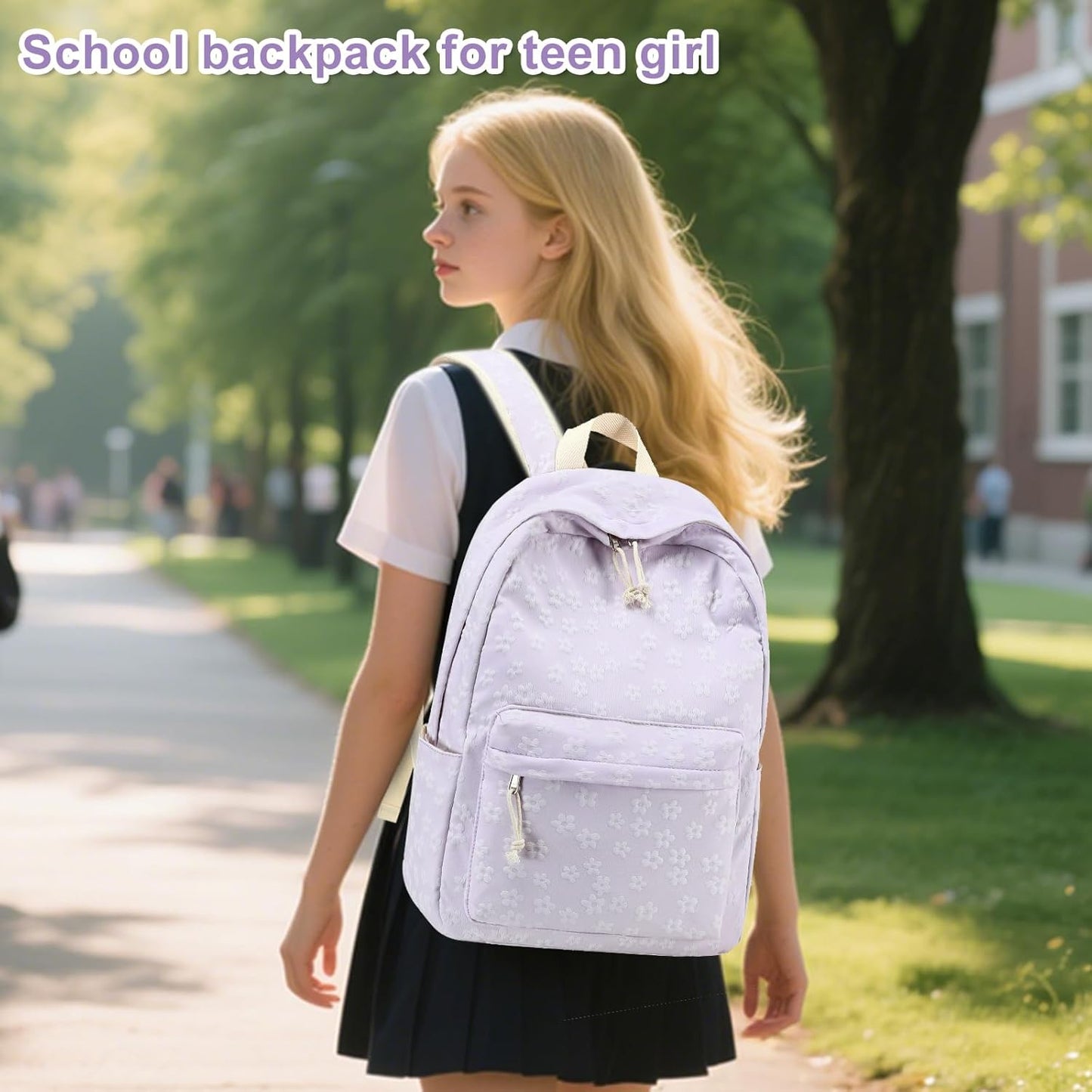 LEDAOU School Backpack Teen Girls Lightweight Bookbag Elementary Middle School Backpacks College Laptop Bag Travel Daypack