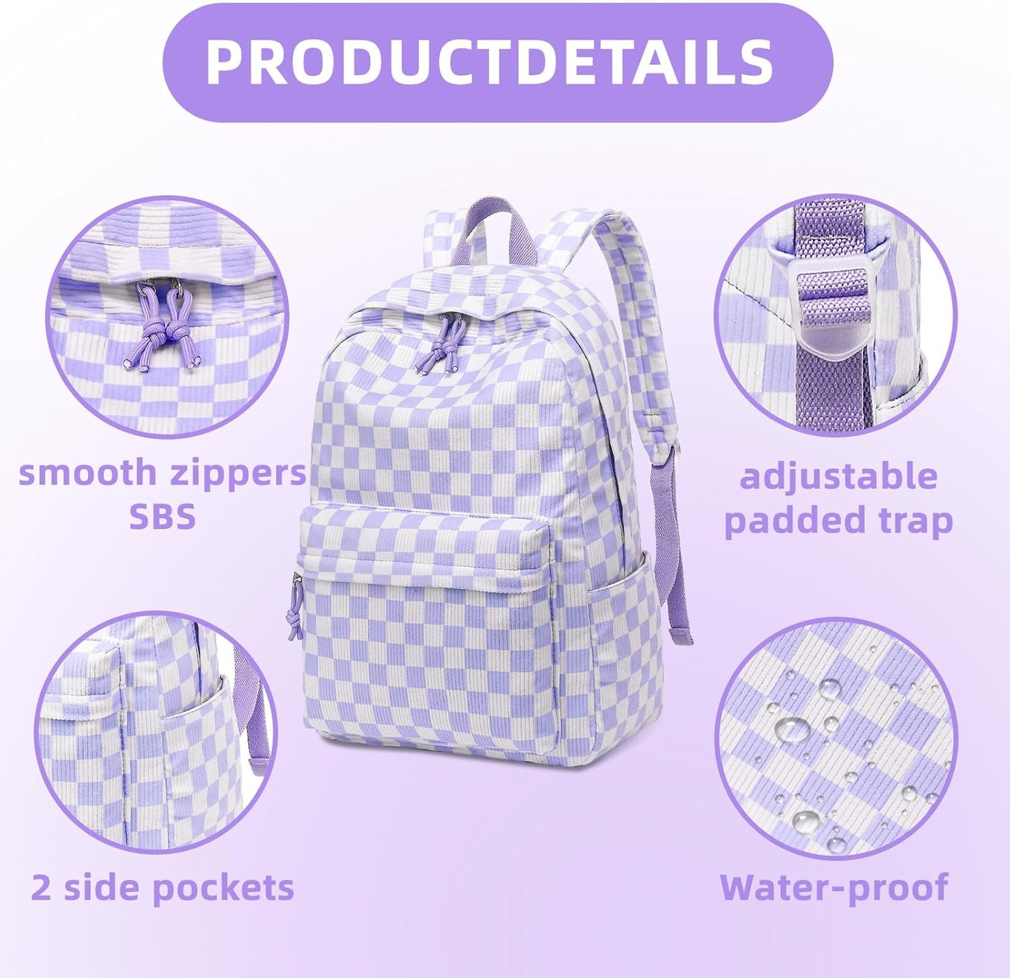 LEDAOU School Backpack Teen Girls Lightweight Bookbag Elementary Middle School Backpacks College Laptop Bag Travel Daypack