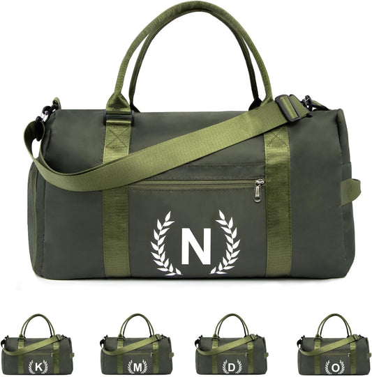 Gym Bag with Shoe Compartment - Personalized Monogrammed Duffle for Sports, Travel, and Workout with Initials