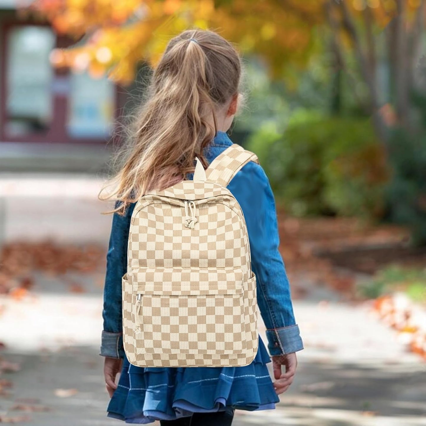 LEDAOU Backpack for Girls School Bag Kids Bookbag Teen Backpack Set Daypack with Lunch Bag and Pencil Case