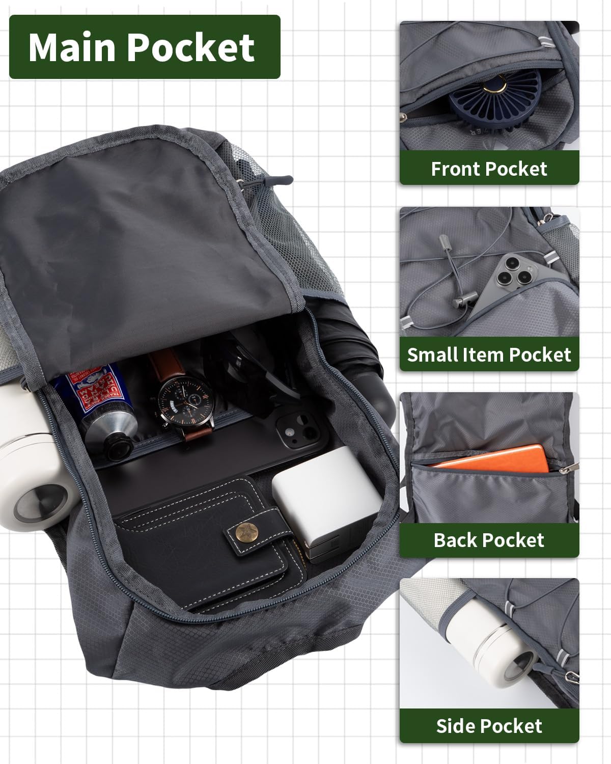 15L Lightweight Packable Hiking Backpack Water Resistant Foldable Daypack for Hiking Travel Cycling Outdoor Sports