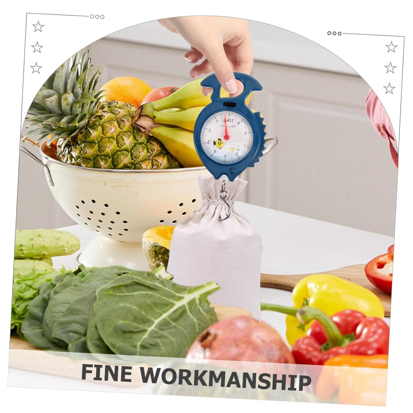 STOBAZA Travel Luggage Scale Fish-Shape Portable Hanging Scale for Home Use 10kg