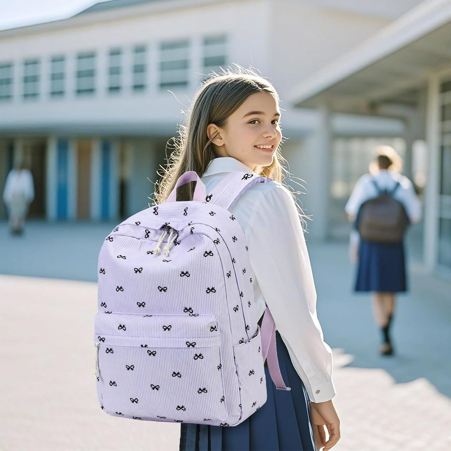 LEDAOU Backpack for Girls School Bag Kids Bookbag Teen Backpack Set Daypack with Lunch Bag and Pencil Case