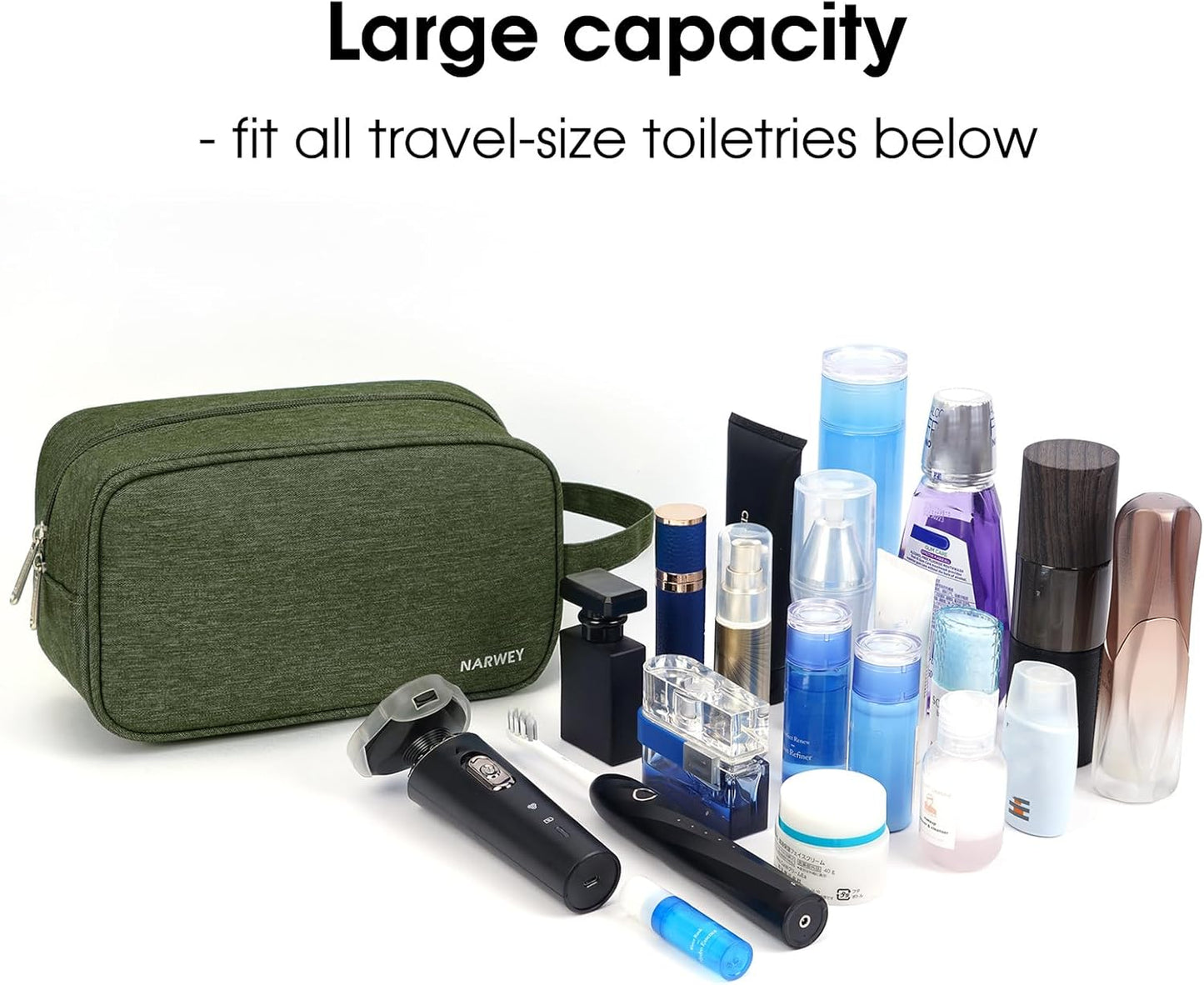 Narwey Travel Toiletry Bag for Women Traveling Dopp Kit Men Travel Bag for Toiletries Cosmetic Bag Makeup Bag Medicine Bag for Traveling