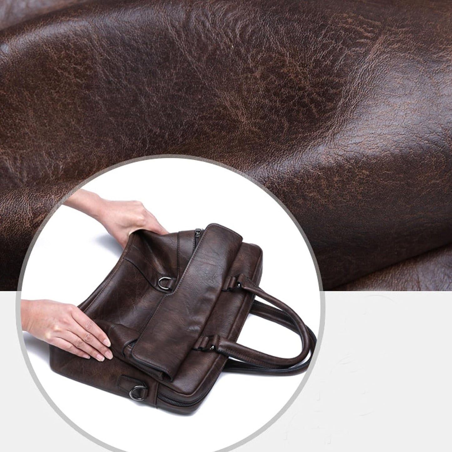 leather Laptop Bag for Men 16 inch Laptop Briefcase Waterproof,Handbags Shoulder Crossbody Bag Business