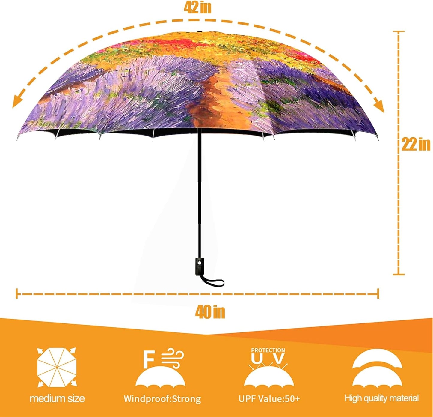 Small Compact Travel Automatic Folding Umbrella for Women, Portable Lightweight, Rain, Wind, UV Sun Shade