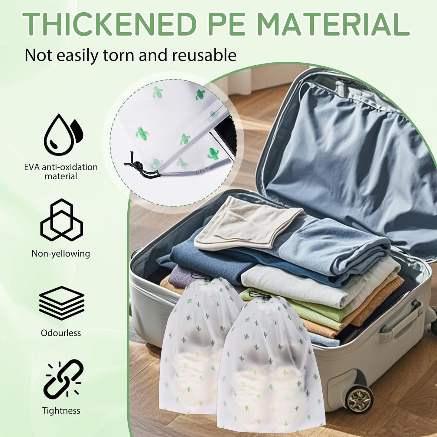 Shoe Bags for Travel, 15.7" x 11.8" Travel Shoe Bags for Packing, Large Waterproof Portable Travel Shoe Storage Bags Travel Essentials Women for and Men