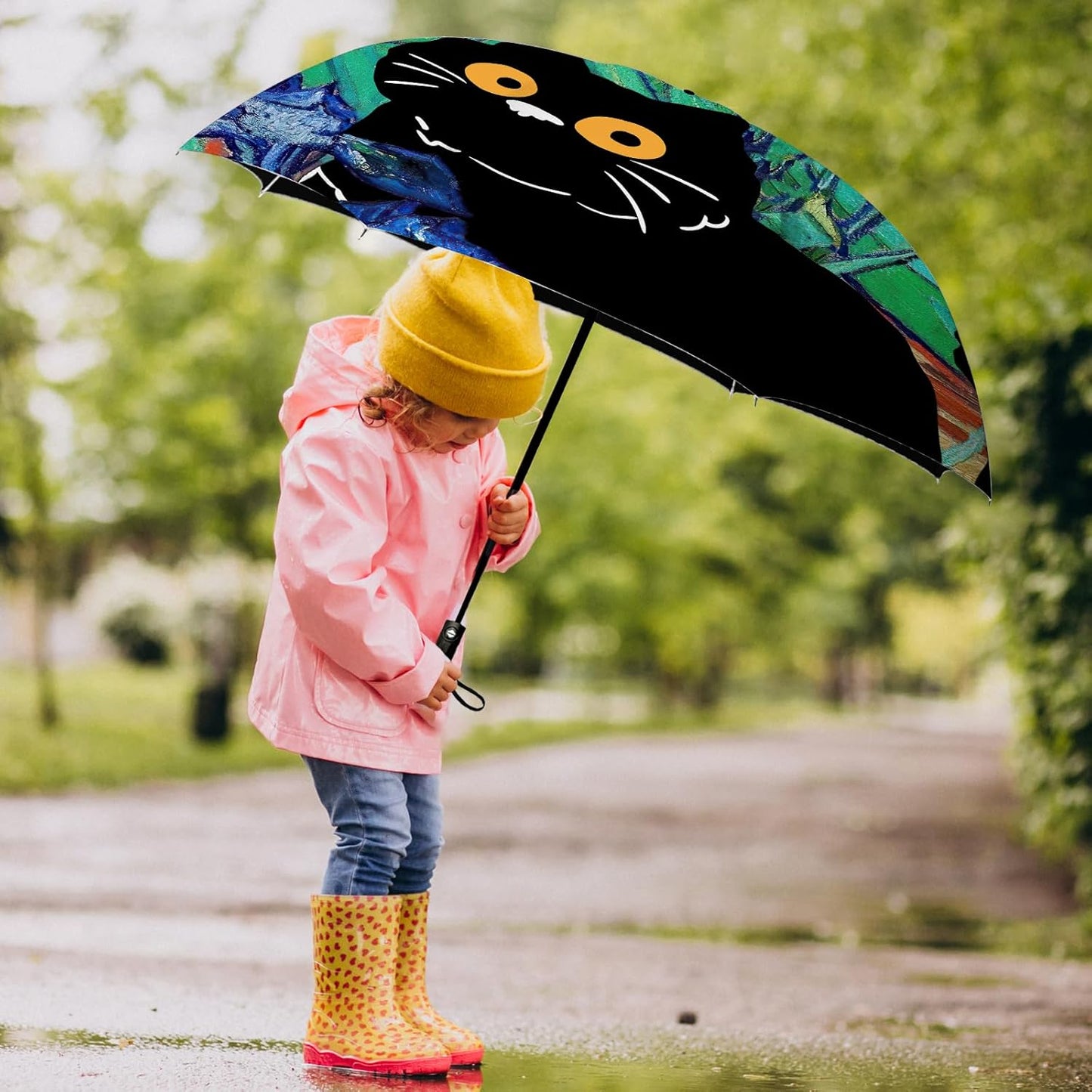 Small Compact Travel Automatic Folding Umbrella for Women, Portable Lightweight, Rain, Wind, UV Sun Shade