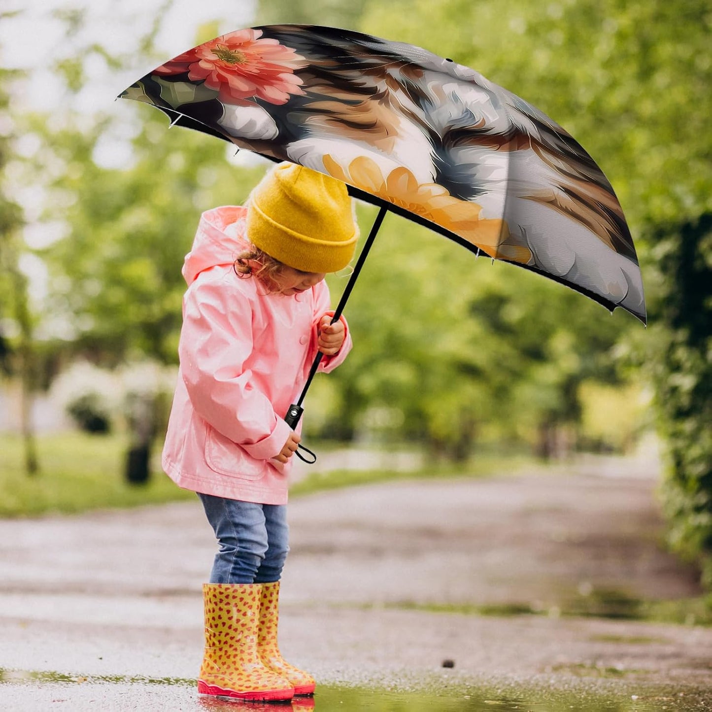 Small Compact Travel Automatic Folding Umbrella for Women, Portable Lightweight, Rain, Wind, UV Sun Shade