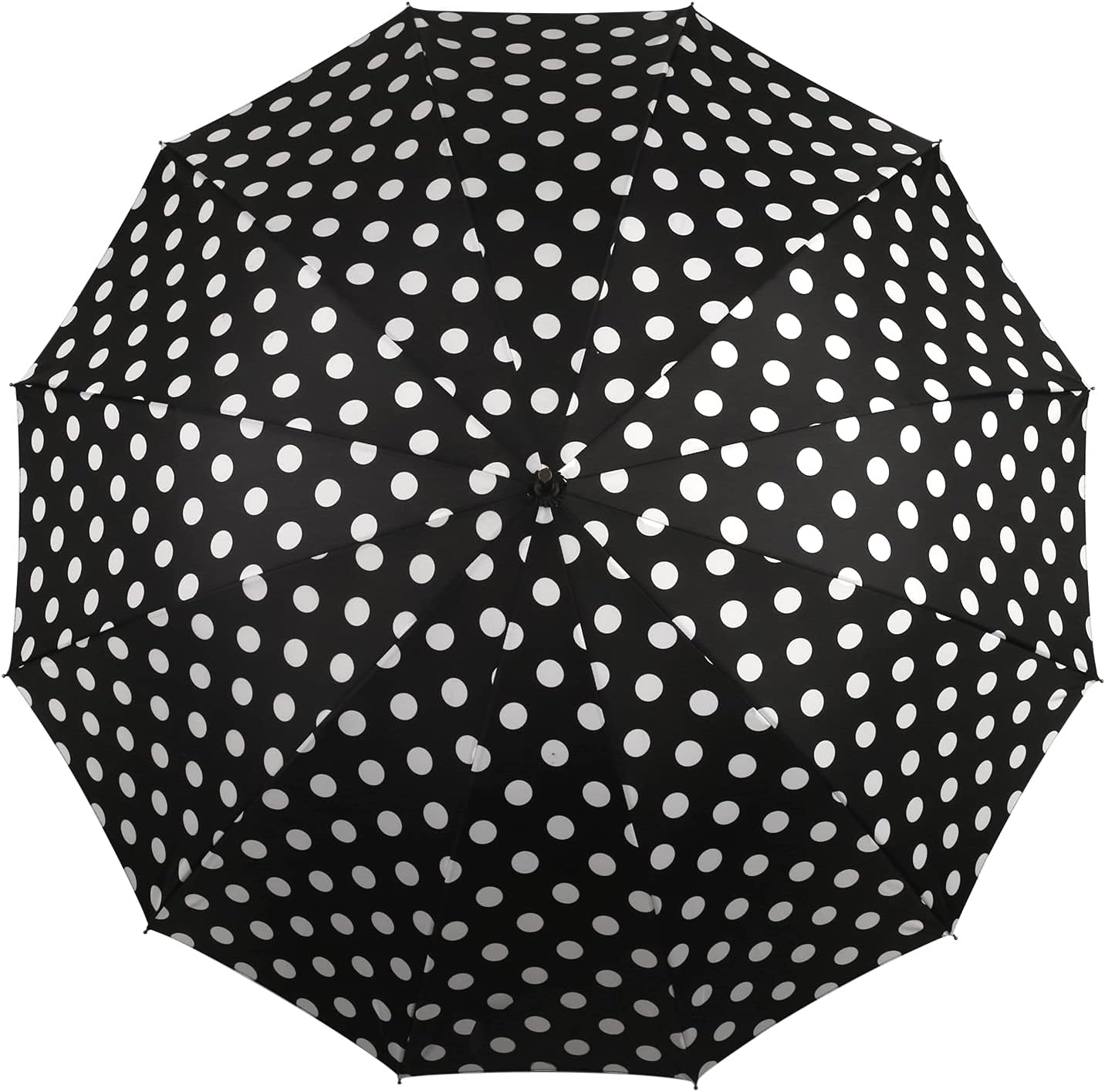 Agaric Classic Wooden Hook Handle J Stick Umbrella Auto Open Windproof Umbrella for Women (Black)