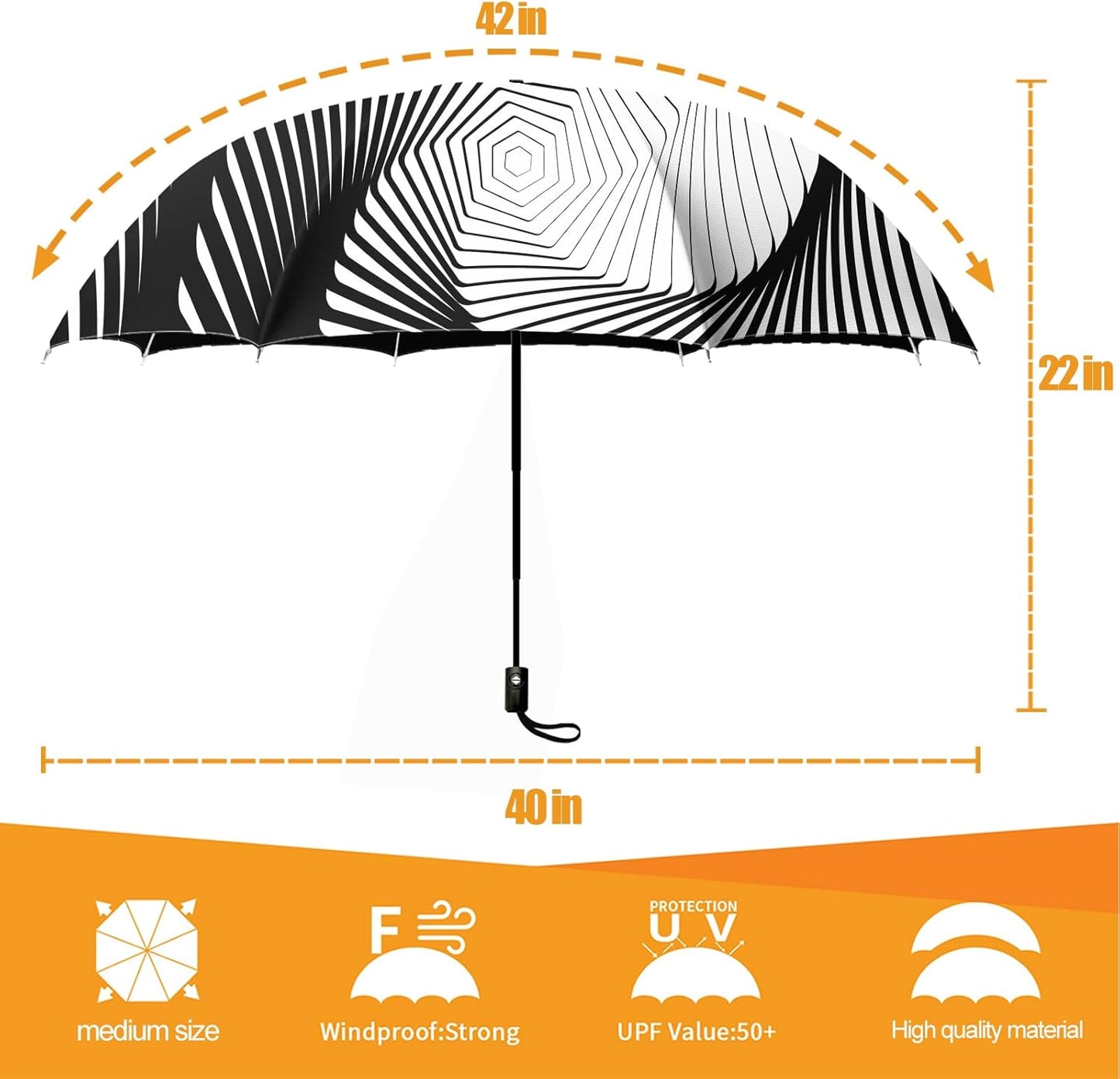 Small Compact Travel Automatic Folding Umbrella for Women, Portable Lightweight, Rain, Wind, UV Sun Shade